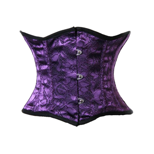 Purple Brocade Tight Lacing Corset